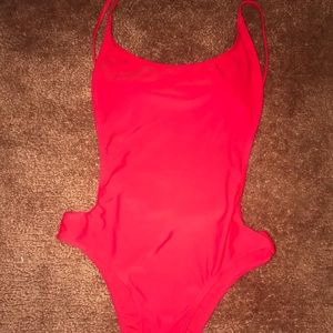 One piece red suit